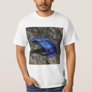 Blauwe gifkikker, bruine kikker t-shirt