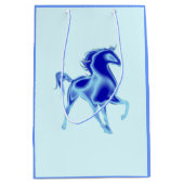 Blauwe Gift Bag met Paard -  Medium Cadeauzakje (Voorkant)