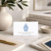 Blauwe Ginger Jar Aardewerk Logo Ontwerper Wit/Bla Visitekaartje