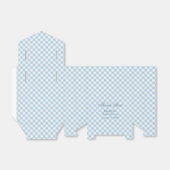 Blauwe Gingham Baby Shower Favor Doos Bedankdoosjes (Uitgevouwen)