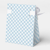 Blauwe Gingham Baby Shower Favor Doos Bedankdoosjes (Achterkant)