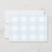 Blauwe Gingham Boeken Voor Baby Kaart (Achterkant)
