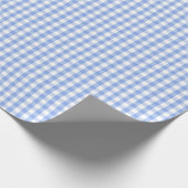 Blauwe Gingham Bries Cadeaupapier (Hoek)