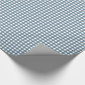 Blauwe gingham cadeaupapier (Hoek)