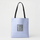 blauwe gingham - canvas tas (Voorkant)