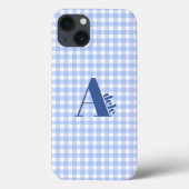blauwe gingham Case-Mate iPhone case (Achterkant)