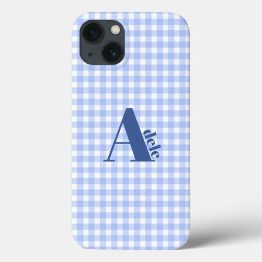 blauwe gingham Case-Mate iPhone case (Achterkant)