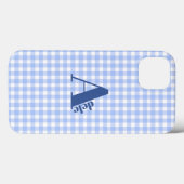 blauwe gingham Case-Mate iPhone case (Achterkant (horizontaal))