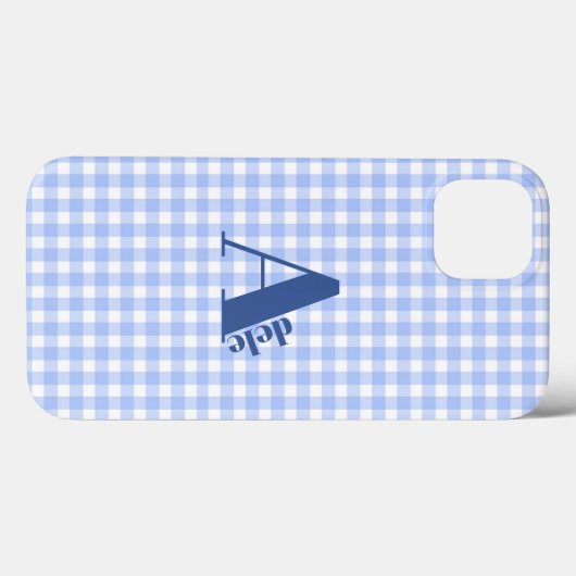 blauwe gingham Case-Mate iPhone case (Achterkant (horizontaal))