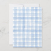 Blauwe Gingham Hortensia Bloem Bedankt (Achterkant)