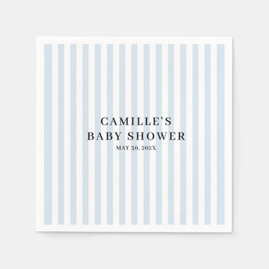 Blauwe Gingham Jongens Baby Shower Servet (Voorkant)