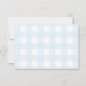 Blauwe Gingham Luier Raffel Ticketkaart Kaart (Achterkant)