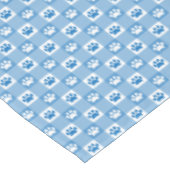 Blauwe Gingham met Paw Prints Picnic Tafelkleed (Gekanteld)
