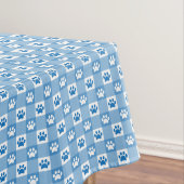 Blauwe Gingham met Paw Prints Picnic Tafelkleed (Voorbeeld)