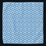Blauwe gingham met verfdrukken bandana<br><div class="desc">Pamper je huisdier met deze tijdloze blauwe gingham met poten gepatterde bandana!</div>