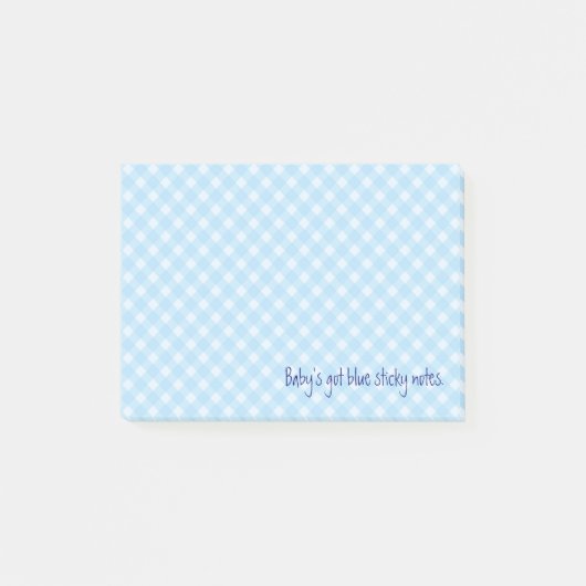 blauwe gingham notities post-it® notes (Voorkant)