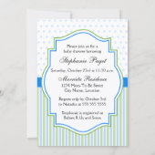 Blauwe Gingham Olifant Baby Shower Kaart (Achterkant)