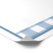 Blauwe gingham placemat poster (Hoek)