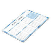 Blauwe Gingham Rand, Weekplanner zonder Datum Notitieblok (Schuin)
