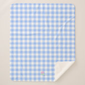 blauwe gingham sherpa deken (Voorkant)