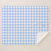 blauwe gingham sherpa deken (Voorkant (horizontaal))