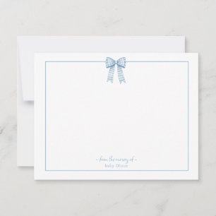 Blauwe Gingham strik Baby jongen nursery bedankt