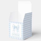 Blauwe gingham strik lint baby boy cadeau gunst do bedankdoosjes (Geopend)