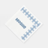 Blauwe gingham verjaardag servet (Hoek)