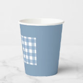 Blauwe gingham verjaardagsbeker papieren bekers (Links)