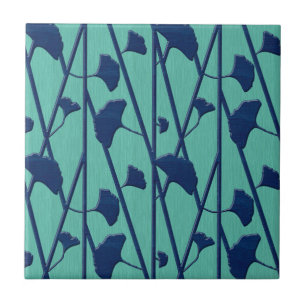blauwe ginkgo tegeltje