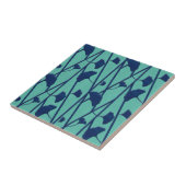 blauwe ginkgo tegeltje (Zijkant)