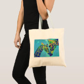 blauwe girafakas tote bag (Voorkant (product))