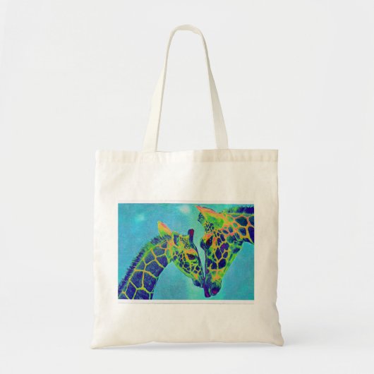 blauwe girafakas tote bag (Voorkant)