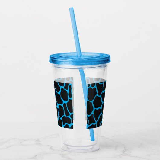 Blauwe Giraffe afdrukken Acryl Drinkbeker (Links)