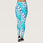 Blauwe Giraffe afdrukken Leggings (Achterkant)