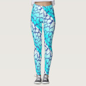 Blauwe Giraffe afdrukken Leggings (Voorkant)