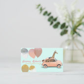 Blauwe Giraffe ballonnen Moderne planning van gebe Visitekaartje (Staand voorkant)