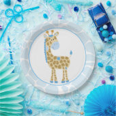 Blauwe Giraffe Borden Papieren Bordje (Feest)