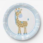 Blauwe Giraffe Borden Papieren Bordje (Voorkant)