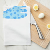 Blauwe Giraffe eerste verjaardag Theedoek (Quarter Fold)