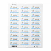Blauwe Giraffe Gepersonaliseerd Adresetiketten Etiket (Full Sheet)