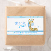 Blauwe Giraffe Gepersonaliseerd grote waterfles St Etiket (Insitu)