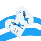 Blauwe giraffe notitieboek