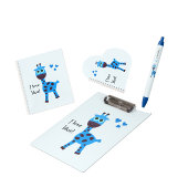 Blauwe giraffe notitieboek