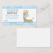 Blauwe Giraffe Oerwoud Baby shower Luierspoeling Informatiekaartje (Voorkant / Achterkant)