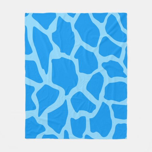Blauwe Giraffe Patroon Fleece Deken (Voorkant)
