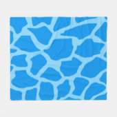 Blauwe Giraffe Patroon Fleece Deken (Voorkant (Horizontaal))