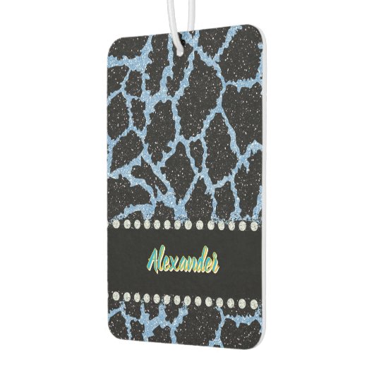 Blauwe giraffe-pattereerde dierenprint luchtverfrisser (Links)