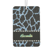 Blauwe giraffe-pattereerde dierenprint luchtverfrisser (Achterkant)