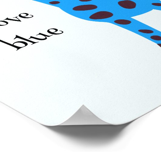 Blauwe giraffe poster (Hoek)